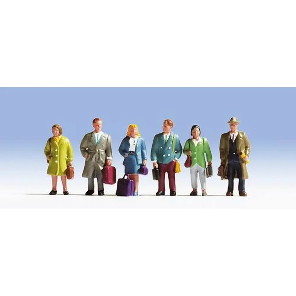 Lot de 6 voyageurs avec leur valise - Noch 15220 - HO 1/87