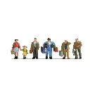 Lot de 5 voyageurs avec valises NOCH 15224 - HO 1/87