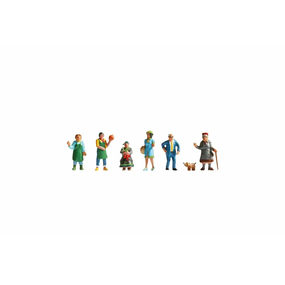 Lot de 7 figurines au marché - Noch 15470 - HO 1/87