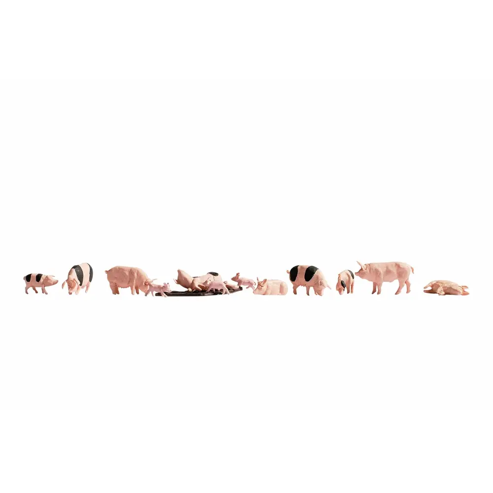 Lot de 12 Cochons - Noch 15712 - HO : 1/87