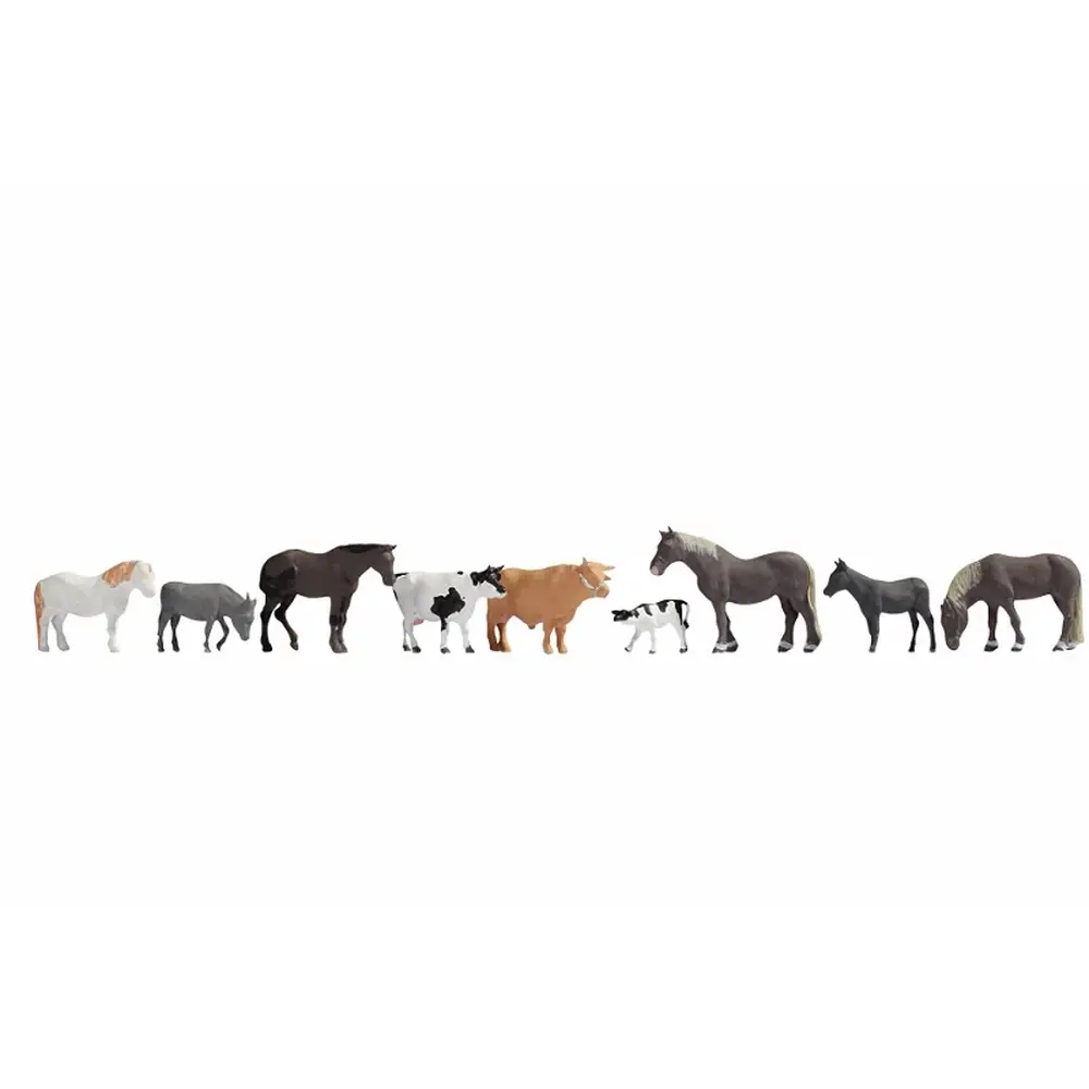 Lot de 9 animaux de la ferme - Noch 15713 - HO 1/87 - 9 pièces