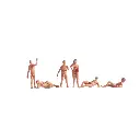 Lot de six figurines miniatures de naturistes NOCH 15843 - HO 1/87