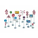 Panneaux de signalisation - Noch 60521 - HO 1/87