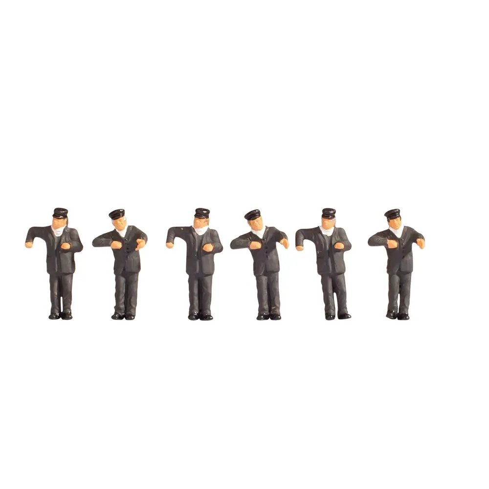 Lot de 6 conducteurs de locomotive à vapeur - Noch 15281 - HO 1/87