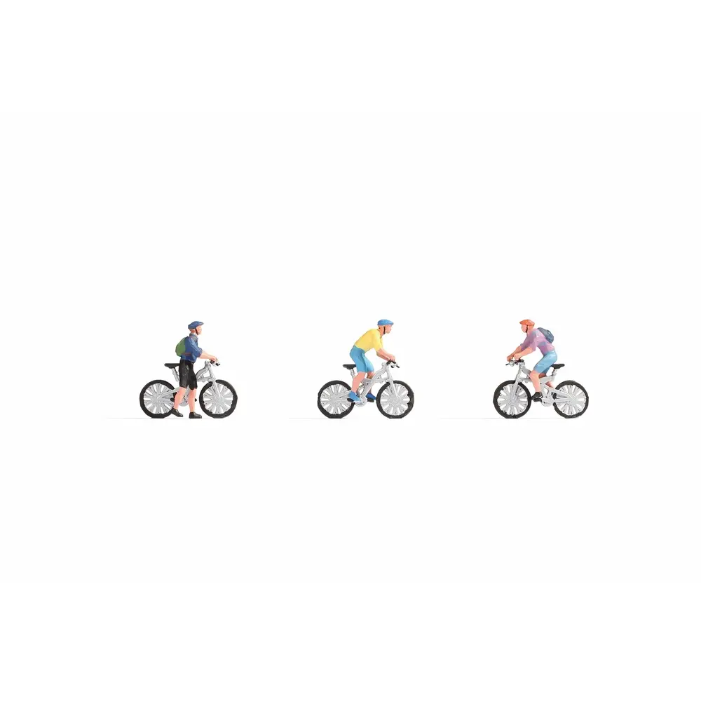 Lot de 3 Cyclistes + Vélos - Noch 15899 - HO: 1/87