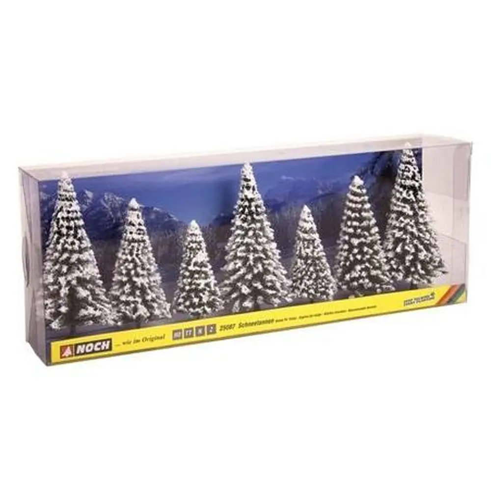 Lot de 7 sapins enneigés