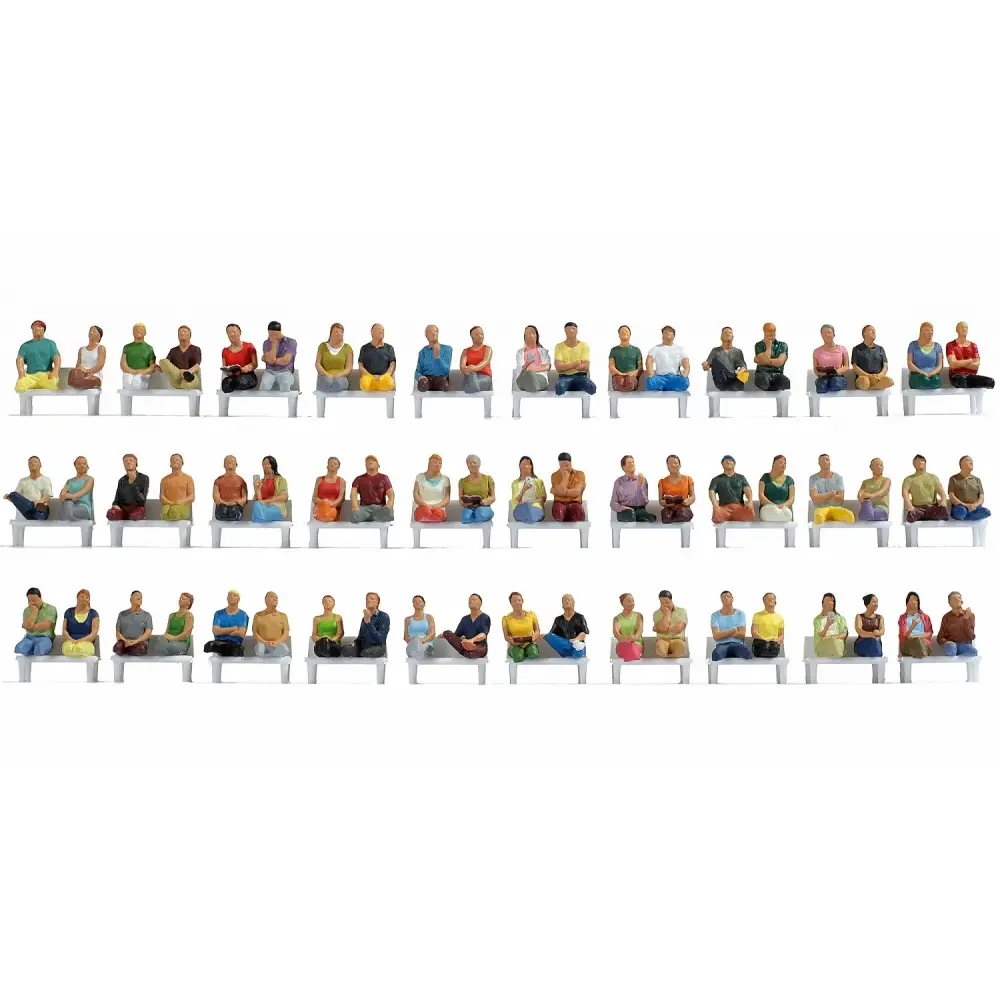 Lot de 60 personnages assis - Figurine - NOCH 16072 - Échelle HO 1/87