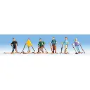 Lot de 6 skieurs adultes NOCH 15828 - HO 1/87