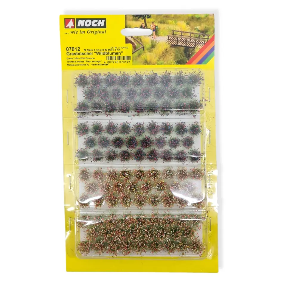 Lot 104 -2 x 52- touffes d'herbes "Fleurs sauvages"  6mm - HO 1/87 - NOCH 07012