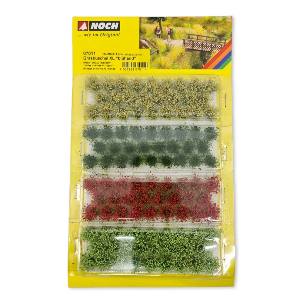 Lot 104 -4 x 26- touffes d'herbes "Fleuris"  9mm - HO 1/87 - NOCH 07011
