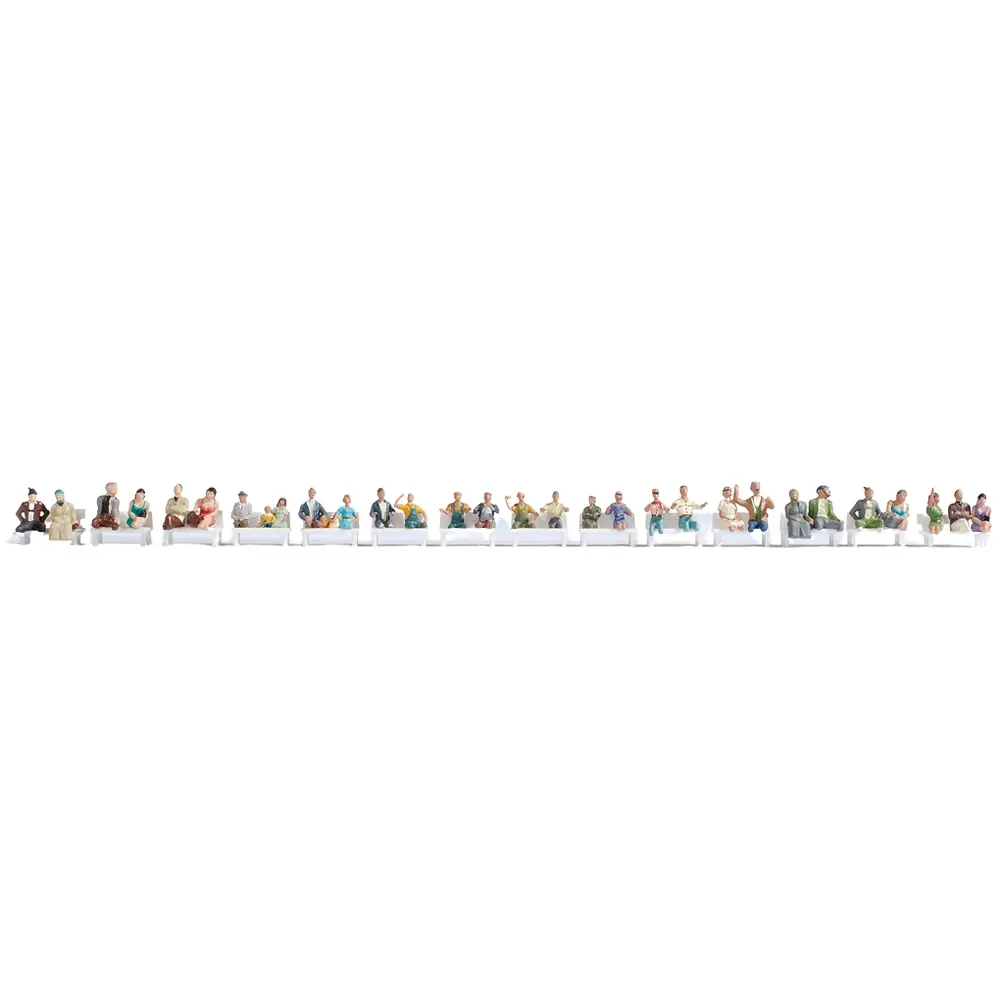 Lot de 30 voyageurs assis sans jambes Noch 16050 - HO 1/87 - Set économique