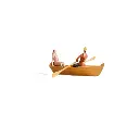 Lot de 2 personnages assis sur une barque NOCH 16800 - HO : 1/87