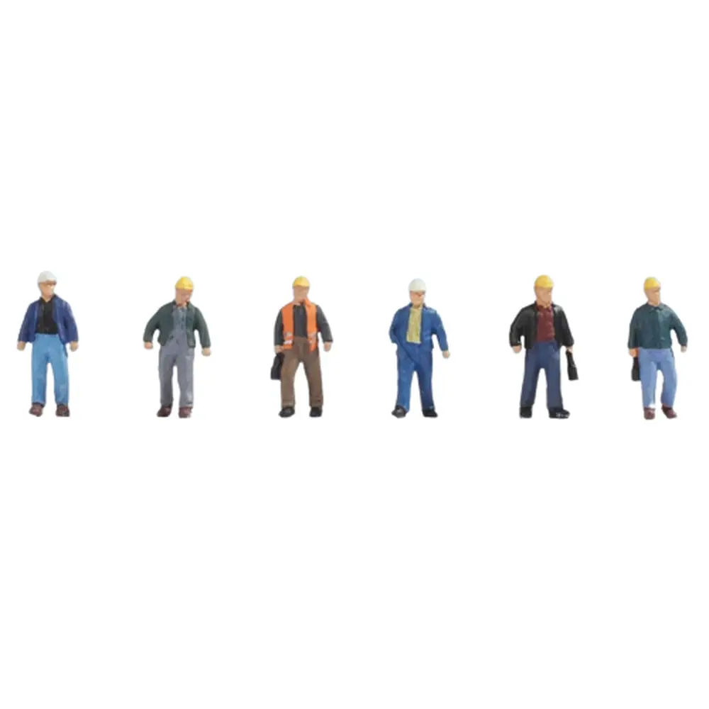 Lot de 6 personnages, des travailleurs debout et marchant NOCH 15057 - HO : 1/87