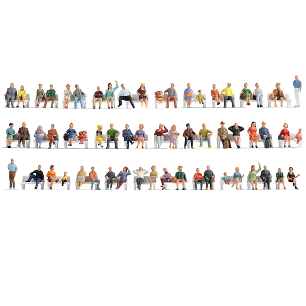 MEGA SET 60 figurines "gens assis" NOCH 38402 - N 1/160 -
