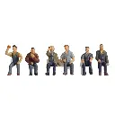 Lot de 6 personnages / ouvriers assis - Noch 15278 - HO 1/87