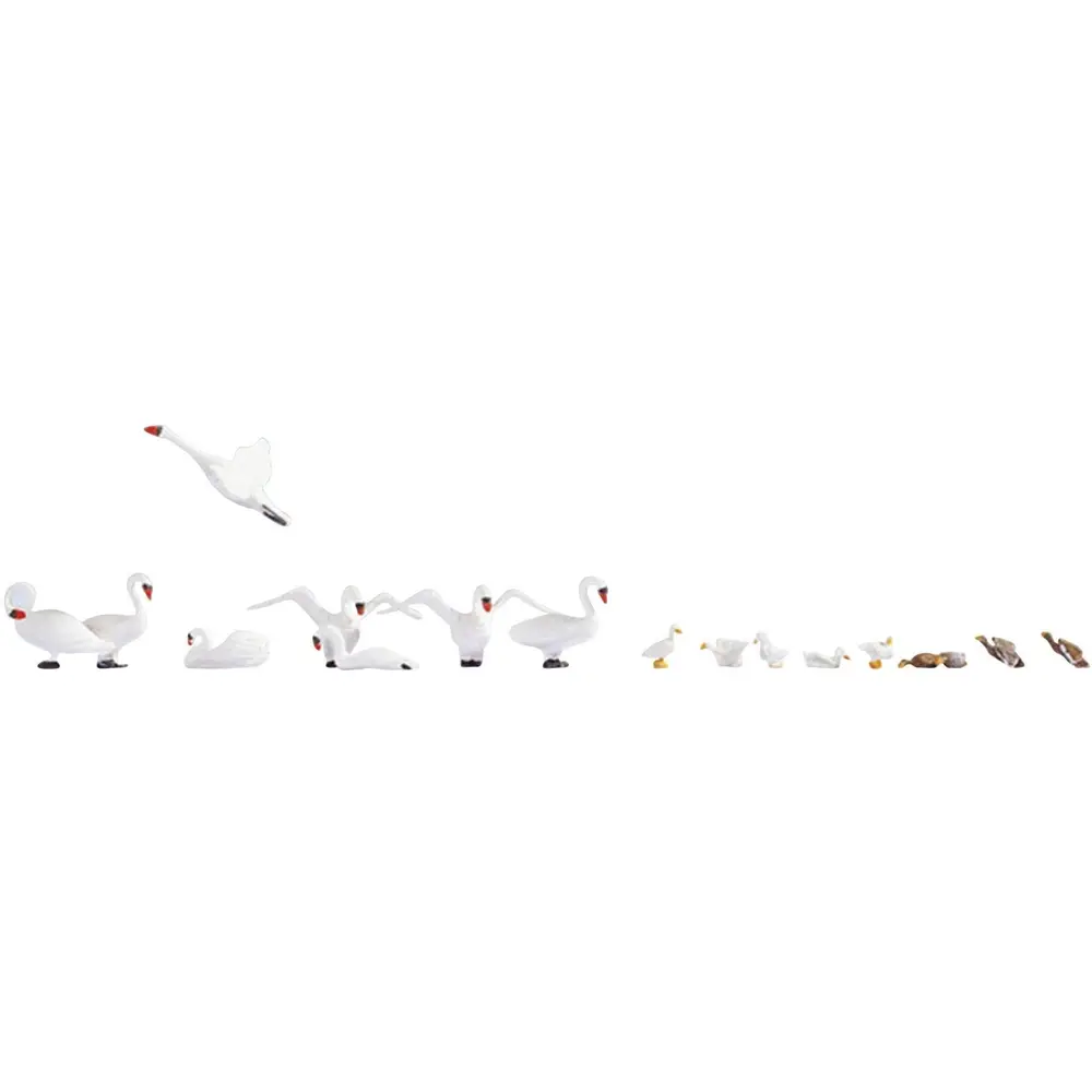 Lot de 17 animaux / Cygnes et canards  Noch 15774 - HO 1:87