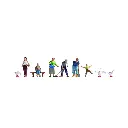 Lot de 5 fermiers, 1 enfant et 3 oies NOCH 36629 - N 1/160