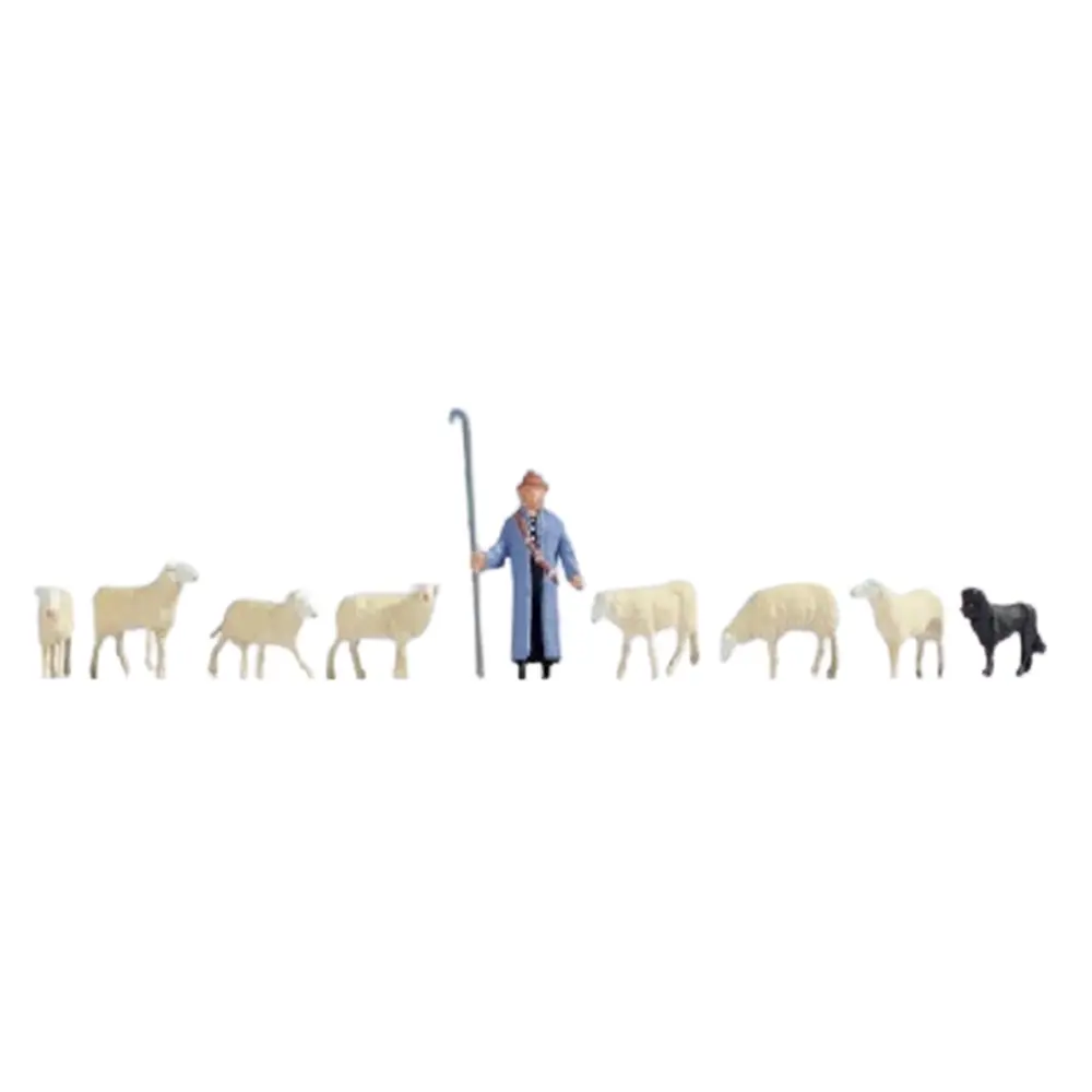 Lot d'un berger avec son chien et ses moutons NOCH 15748 - HO 1/87