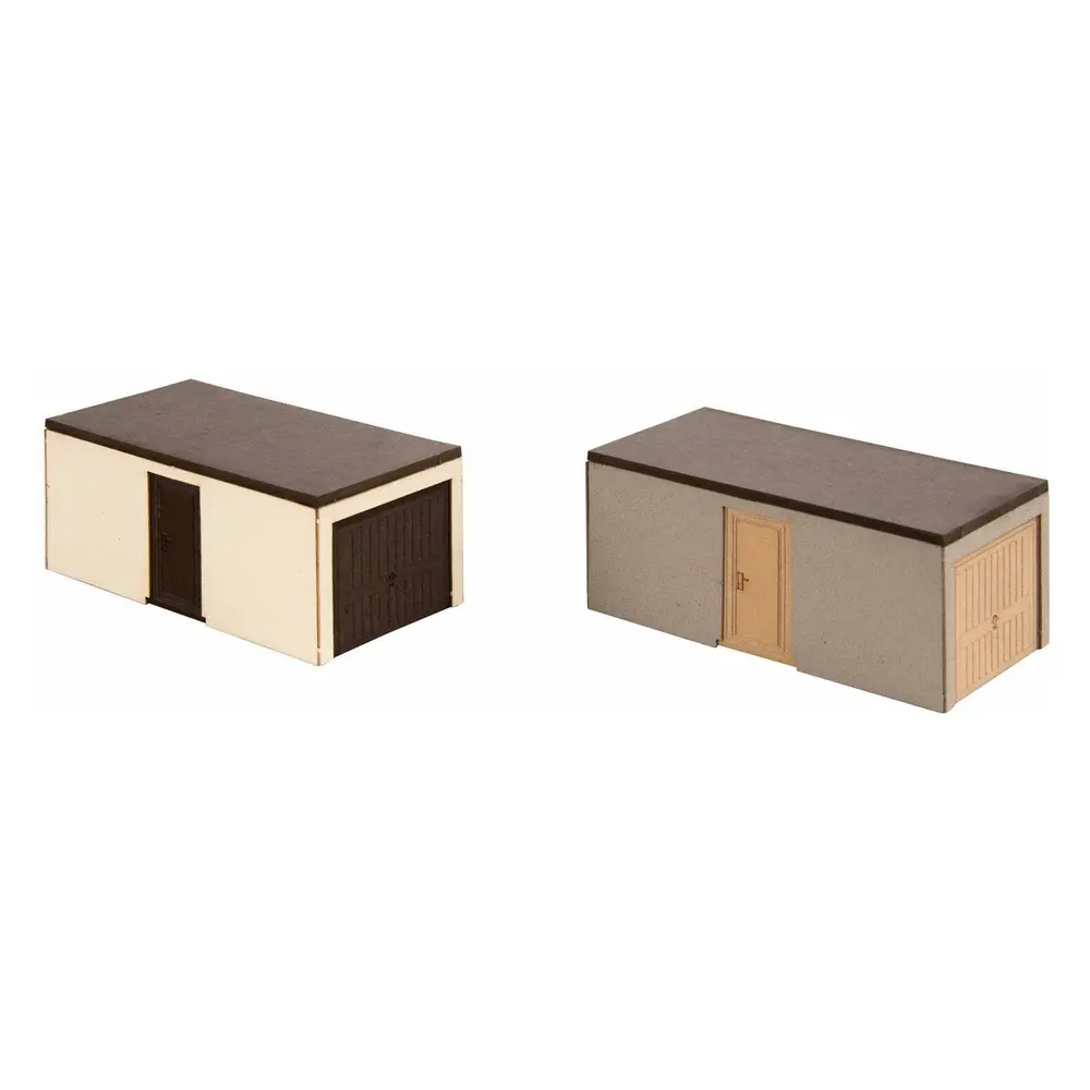 Lot de 2 garages préfabriqués - NOCH 14319 - HO 1/87 - 69x35x30 mm