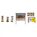 Colonnes et panneaux publicitaires miniatures NOCH 14217 - HO 1/87