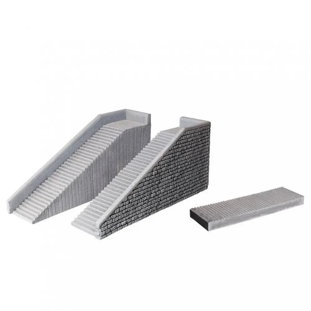 Grands escaliers imitation pierre - NOCH 58303 - HO 1/87 - 145 x 33 x 66 mm