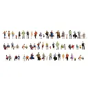 MEGA SET 60 figurines "passants et assis" NOCH 18401- HO 1/87