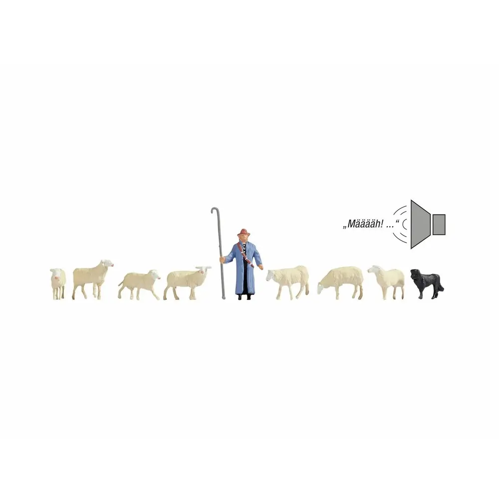 Scène sonore "8 moutons et 1 berger" - NOCH 12961 - N 1/160