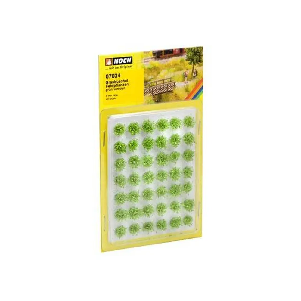 Lot 42 touffes d'herbes vertes "plantes agricoles"  6mm NOCH - 07034 HO 1/87