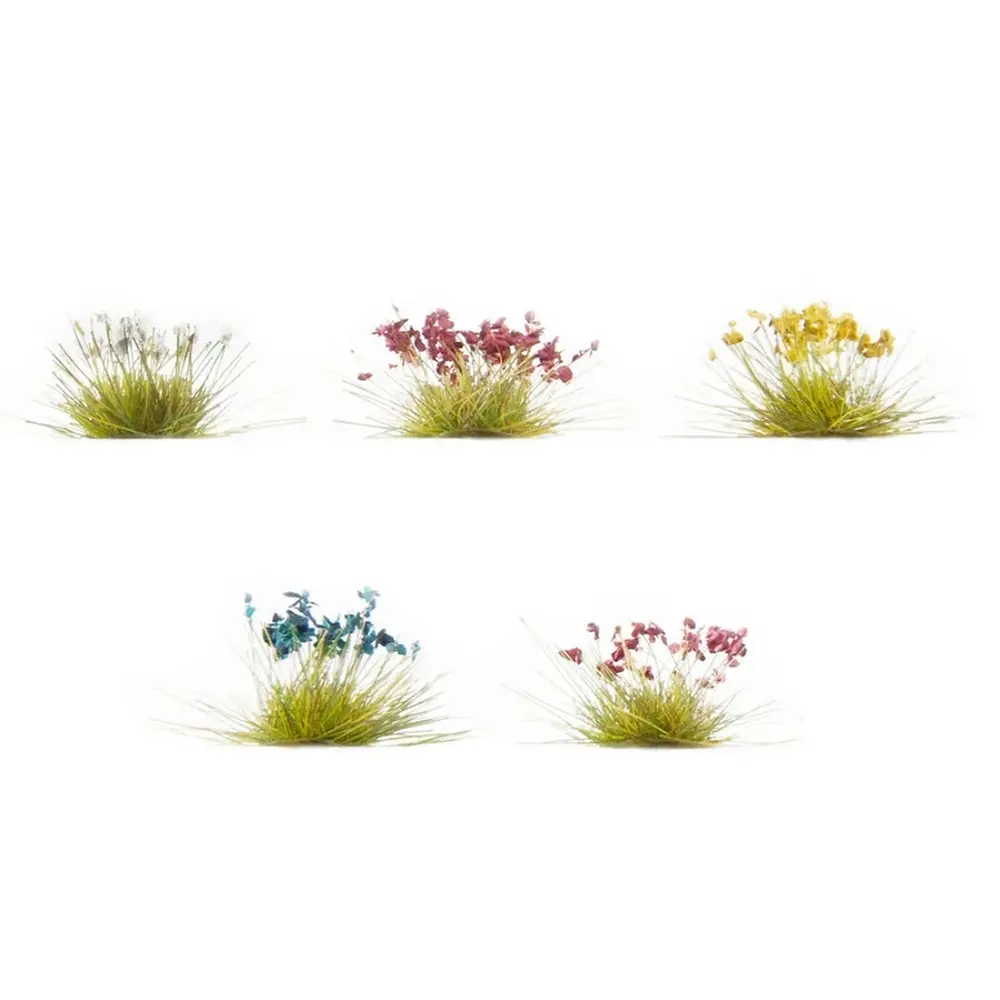 Lot 250 touffes de fleurs - rouge/bleu/jaune/rose/blanc NOCH 06800 - HO 1/87
