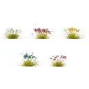 Lot 250 touffes de fleurs - rouge/bleu/jaune/rose/blanc NOCH 06800 - HO 1/87