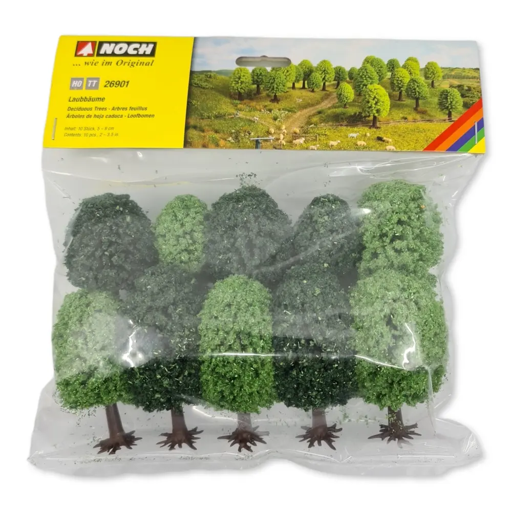 Pack de 10 arbres à feuilles Noch 26901 - HO 1/87 - TT 1/120