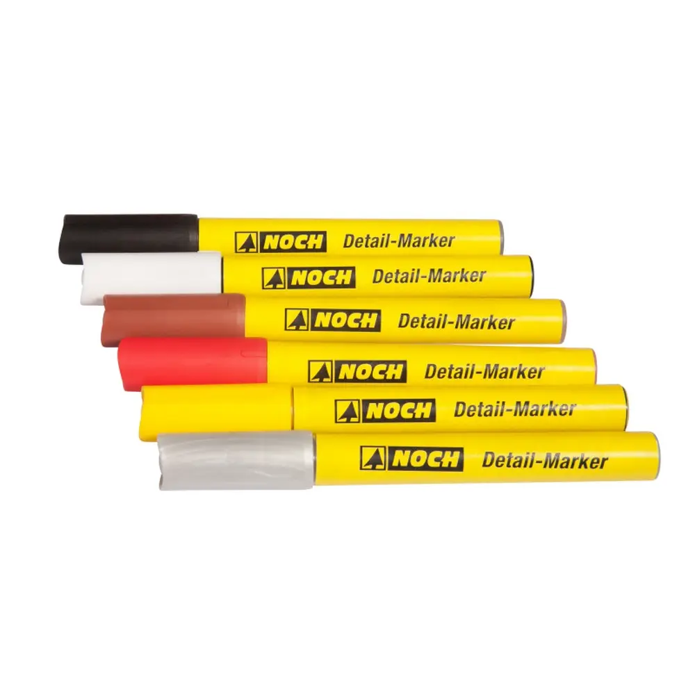 Pack de 6 marqueurs de précision Noch 61155 - Toutes échelles - Modélisme