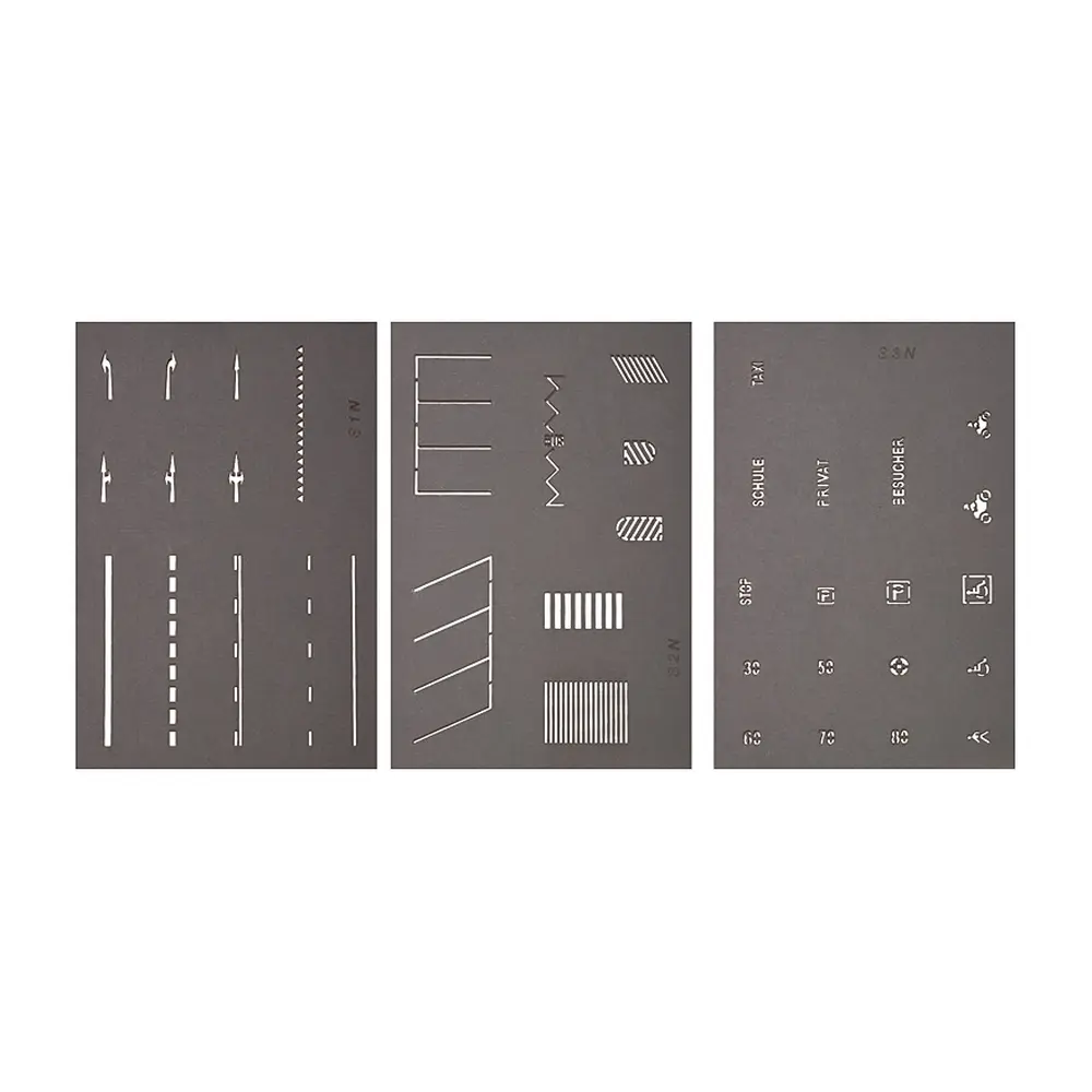 5 feuilles de marquages routier Noch 34240 - N 1/60 - 38 symboles