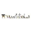 Pack de 6 personnages avec accessoires de montagne NOCH 16210 - HO 1/87