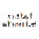 Pack de 5 personnages avec accessoires NOCH 16200 - HO 1/87 - Thème Barbecue