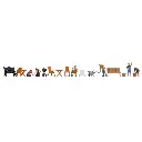 Pack de 6 personnages avec accessoires de jardin NOCH 16215 - HO 1/87