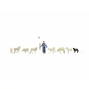 Pack de 8 animaux avec un berger NOCH 36748 - N : 1/160