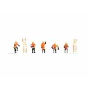 Pack de 5 pompiers avec 2 échelles NOCH 15022 - HO : 1/87ème