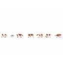 Pack de 7 vaches brunes et blanches NOCH 44251 - Z 1/220 -
