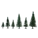 Pack de 10 sapins Noch 32920 - N 1/160 - Z 1/220 - Hauteur 35 à 90 mm