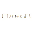 Pack de 6 enfants au terrain de foot NOCH 15817 - HO : 1/87
