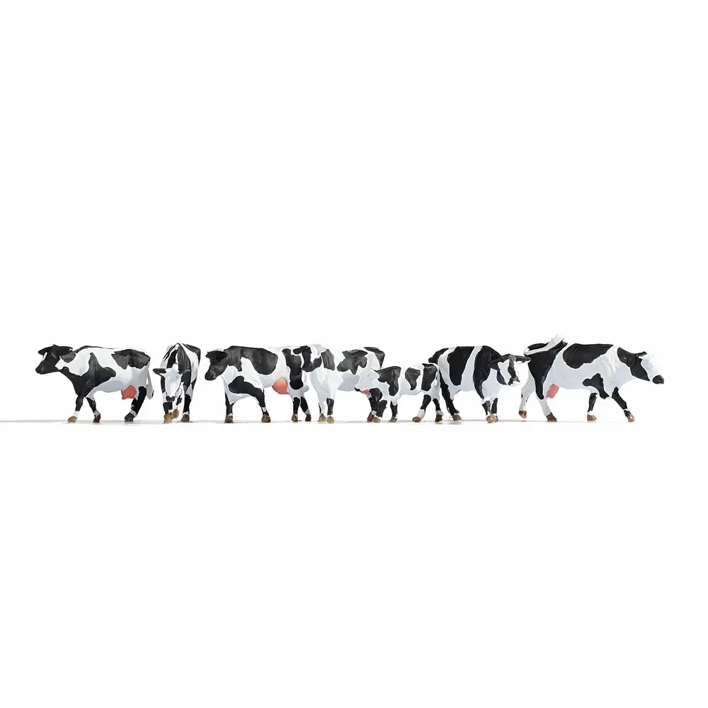 7 vaches noires et blanches - Noch 15725 - HO 1/87