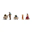 Pack de 4 personnages tondant 2 moutons NOCH 15751 - HO : 1/87ème