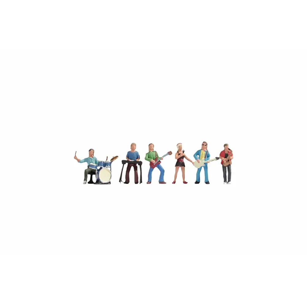Pack de 6 personnages avec instruments de musique NOCH 36839 - N : 1/160