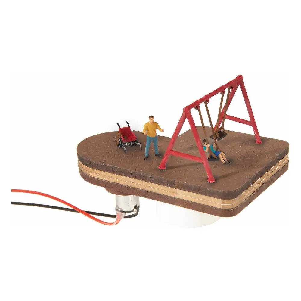 Balançoire motorisée avec figurines Noch 13401 - HO 1/87 - Saynète