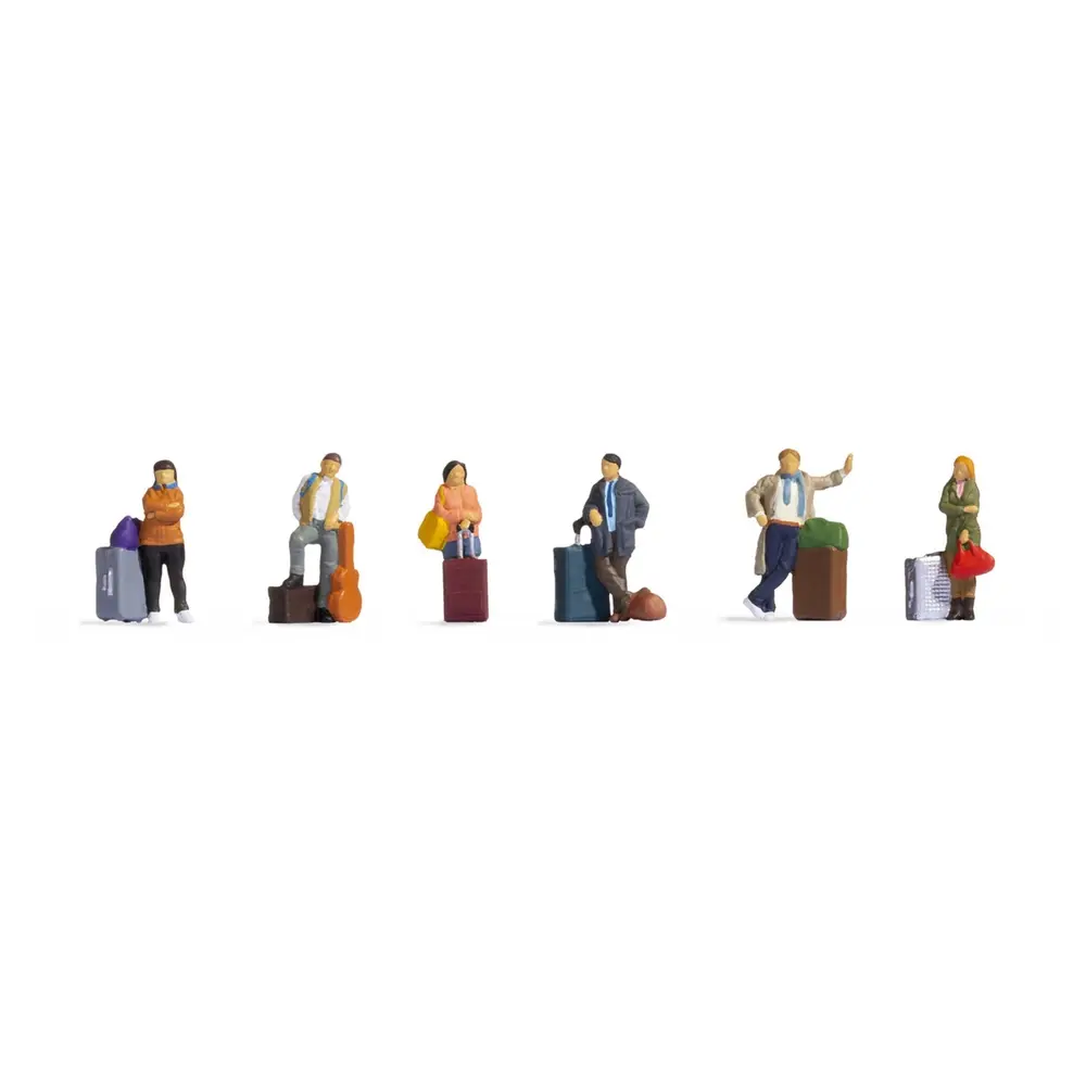 Pack de 6 voyageurs avec valises NOCH 36217 - N 1/160ème