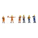Pack 6 ouvriers "Sécurité passage à niveau" NOCH 36284 - N 1/160
