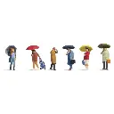Lot 6 passants et piétons sous la pluie - NOCH 15523 - HO 1/87