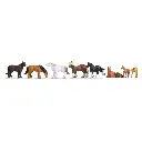 Pack de 8 chevaux de trait NOCH 15762 - HO : 1/87ème