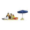 Lot de 4 personnages "pique-nique en famille" NOCH 15599 HO 1/87